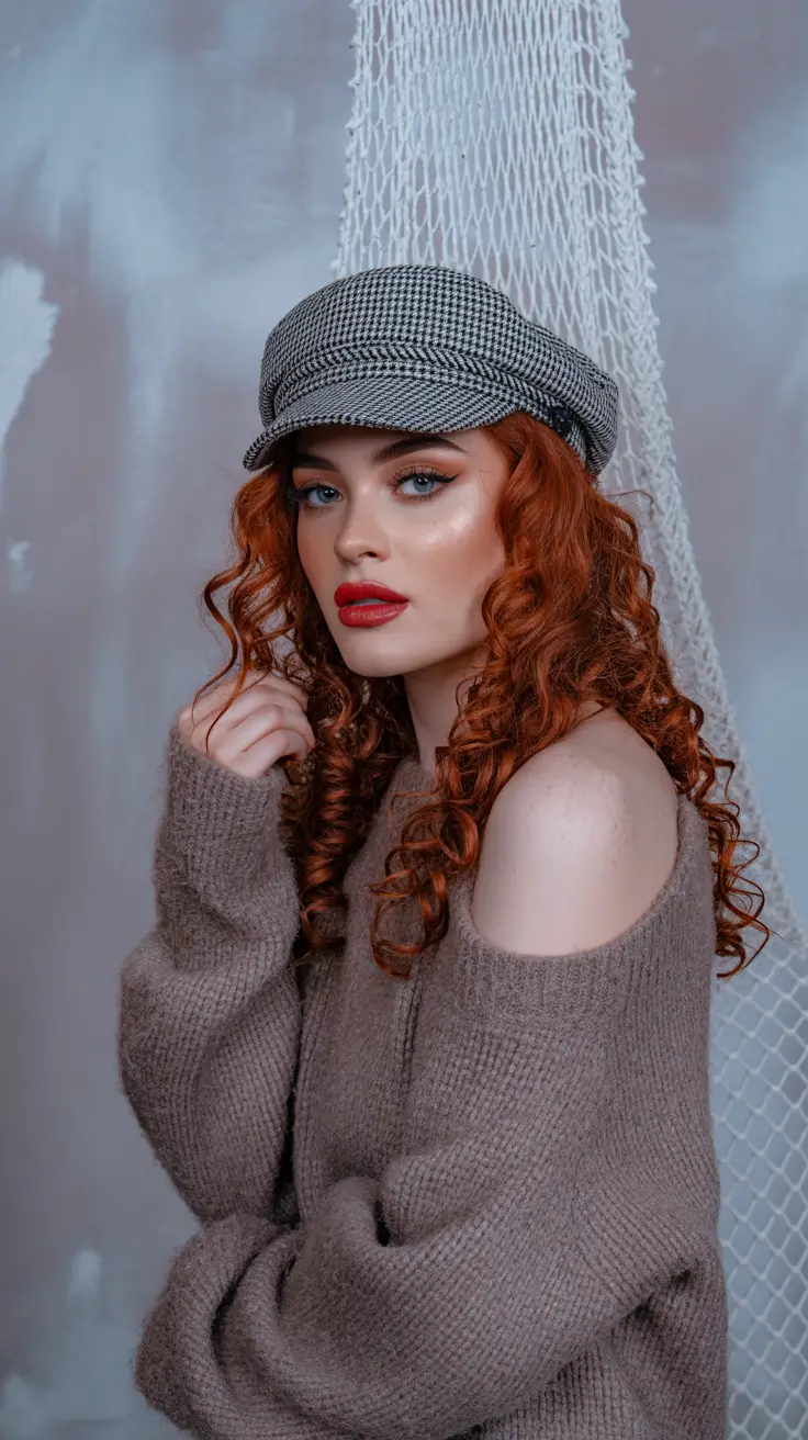 deep winter hair colors 2025-2026 Fiery Ginger Curls