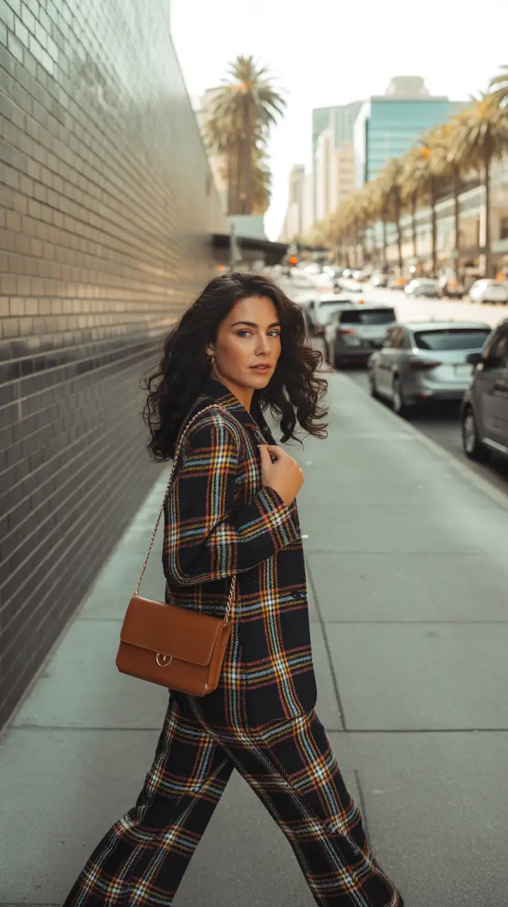 early winter outfits 2025 Tailored and Timeless in Urban Plaid