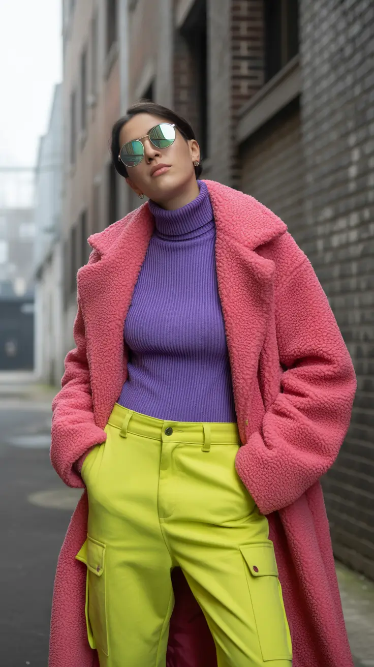 early winter outfits 2025 Cyber Pop Minimalism