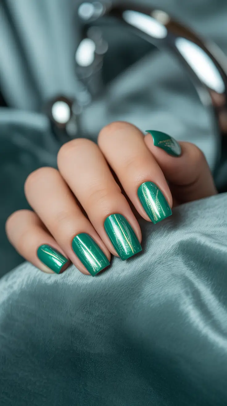 Fall Cat Eye Nails 2025 Fresh Mint Cat Eye