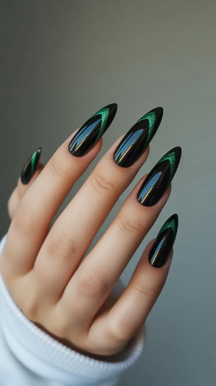 Fall Cat Eye Nails 2025 Emerald Edge Drama