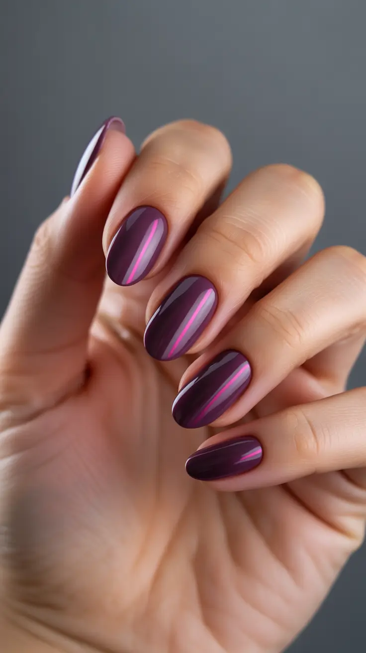 Fall Cat Eye Nails 2025 Berry Cat Eye Glow