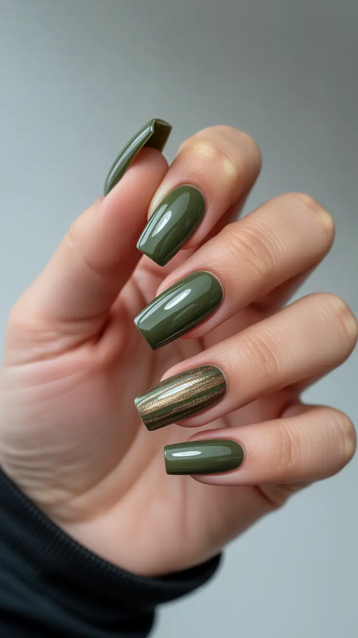 Fall Cat Eye Nails 2025 Olive Green Sophistication
