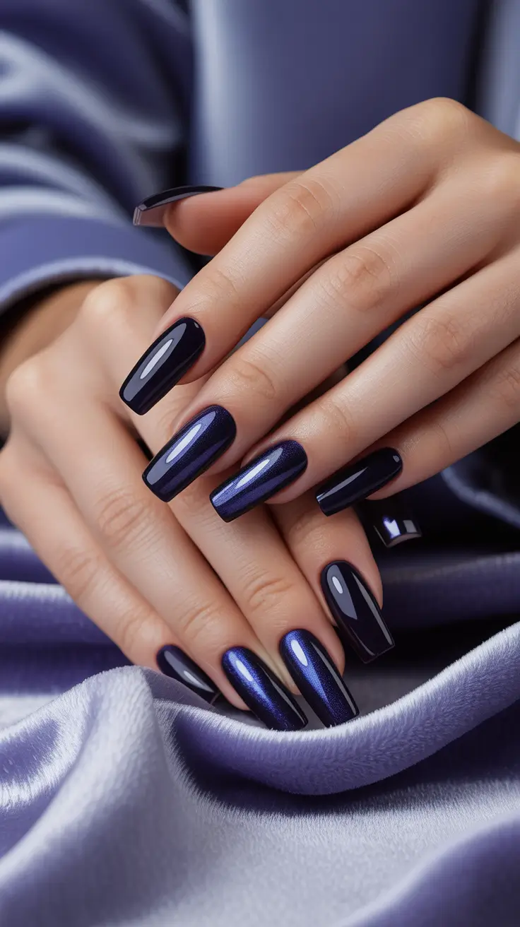 Fall Cat Eye Nails 2025 Midnight Blue Cat Eye
