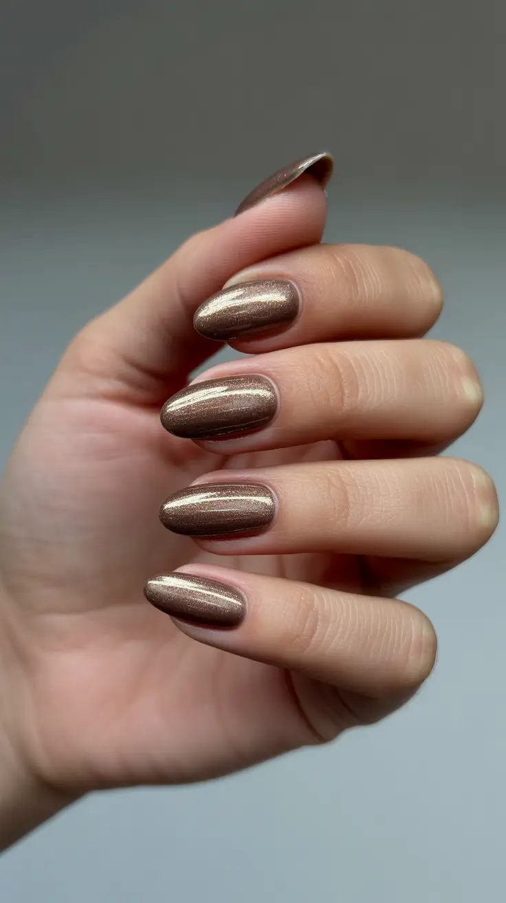 Fall Cat Eye Nails 2025 Golden Bronze Cat Eye