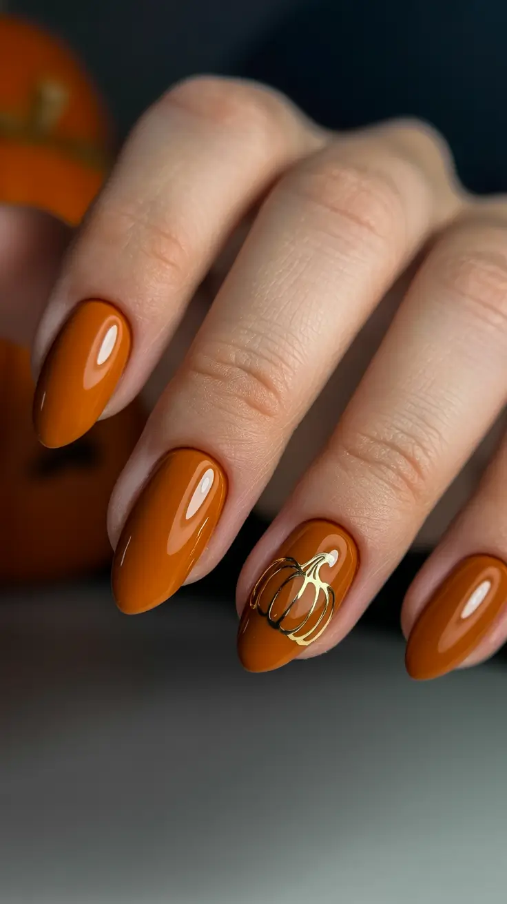 fall colors for nails 2025 Pumpkin Spice Perfection