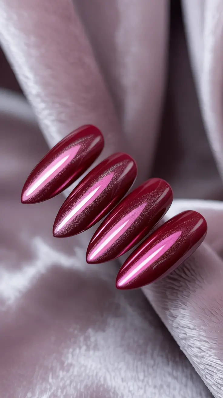 fall inspo nails ideas 2025 Berry Chrome Elegance