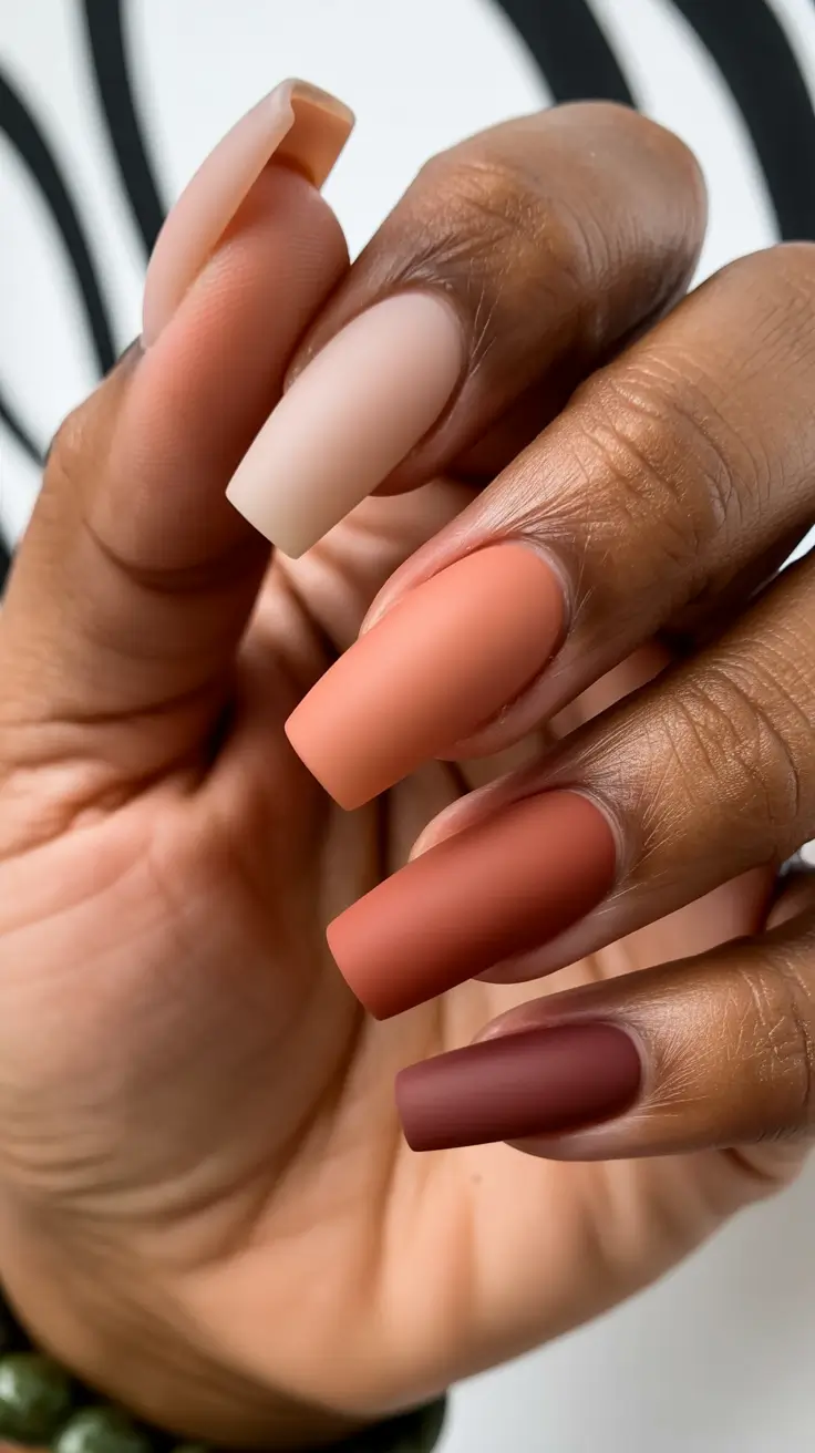fall matte nails 2025 Soft Neutrals in Gradient Matte
