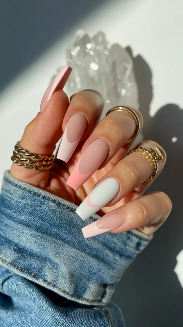 fall matte nails 2025 Pink Frosted French Twist