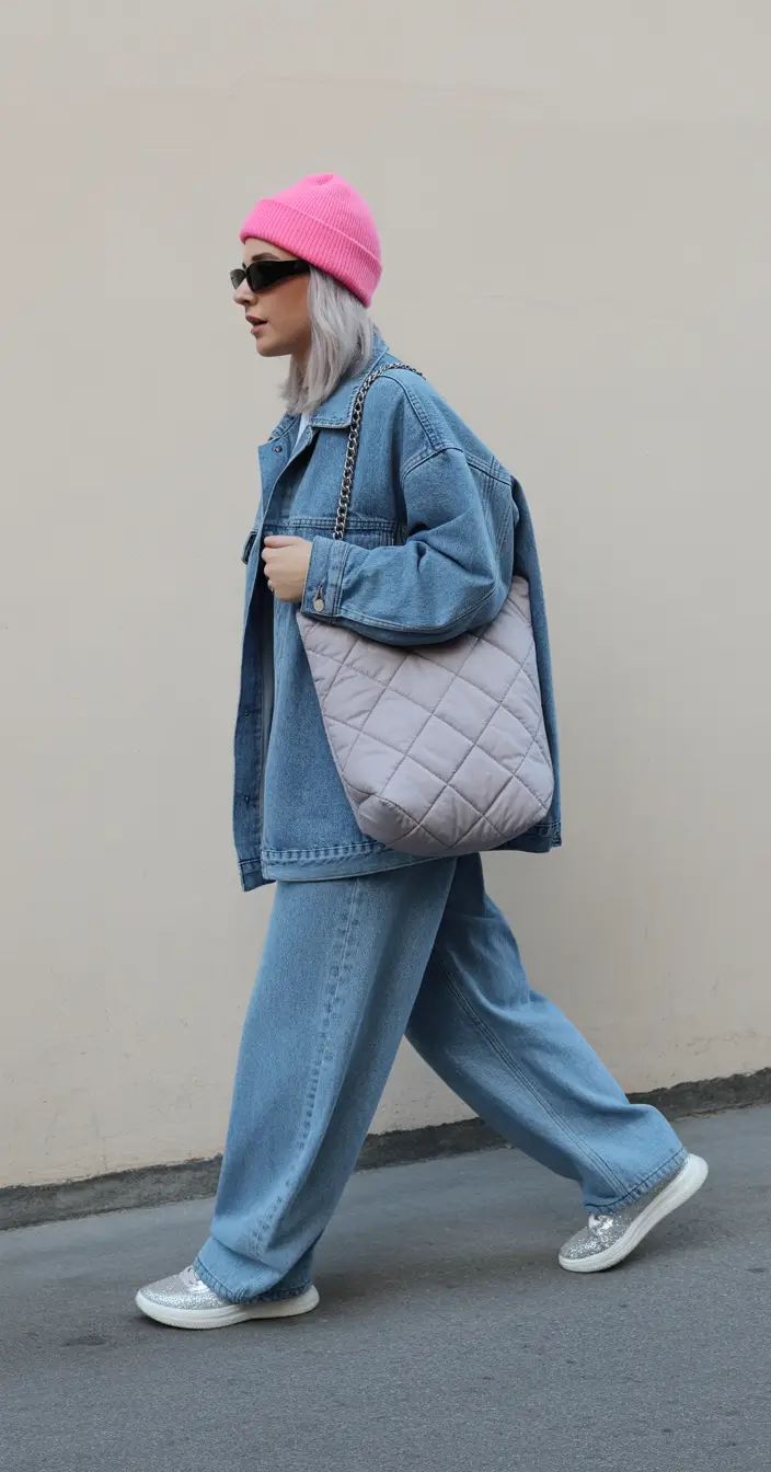 fall winter outfits 2025 Denim on Denim Gets the 2025 Treatment