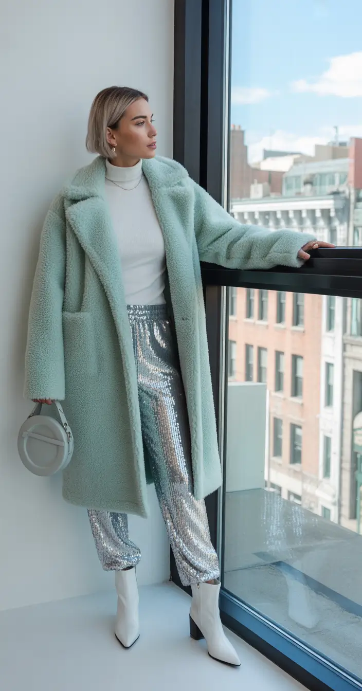 fall winter outfits 2025 Frosty Glam With a Touch of Ice