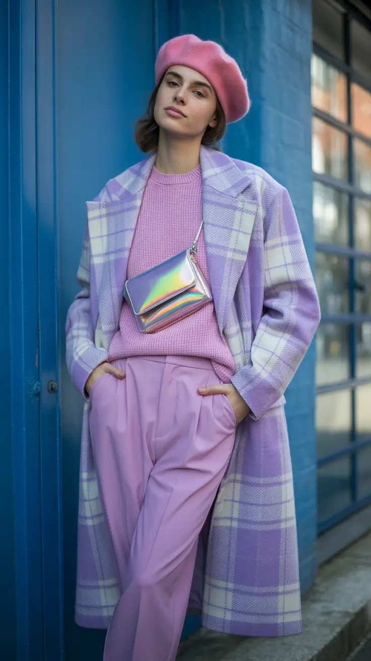 fall winter outfits 2025 Pops of Parisian Pastel