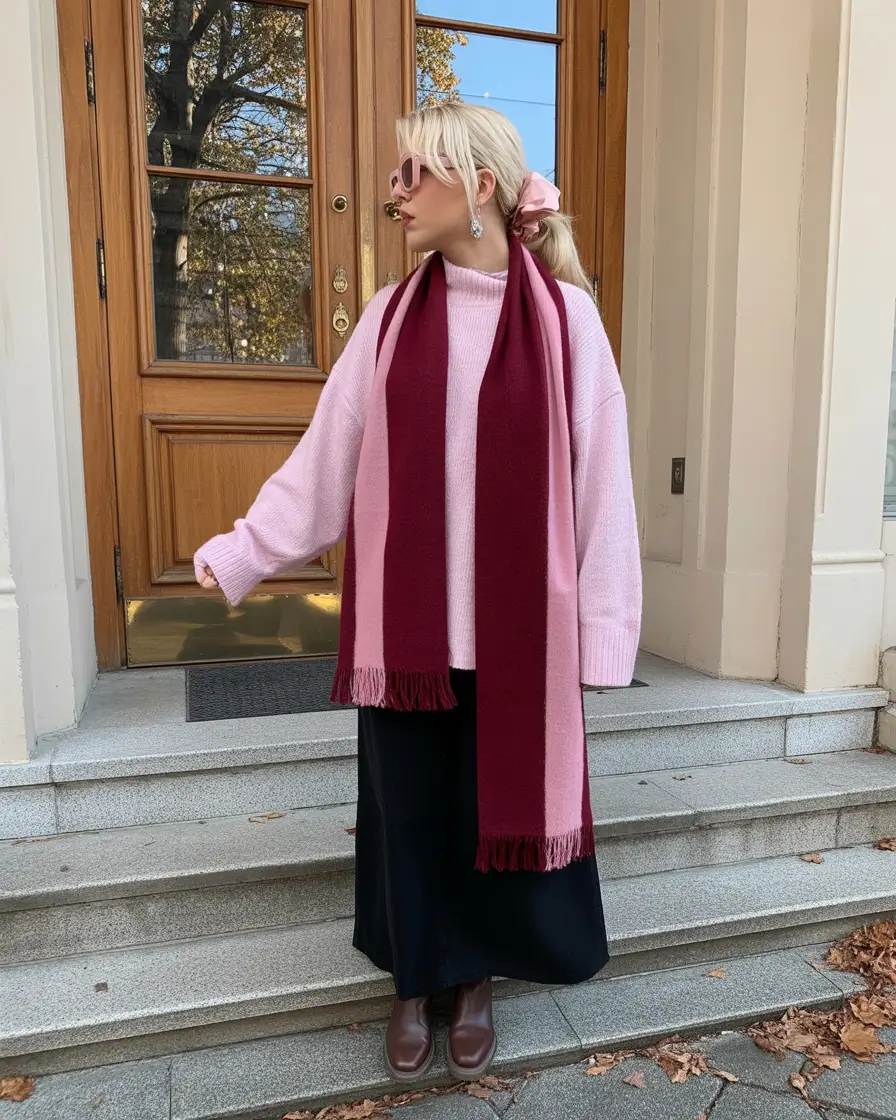 fall winter outfits 2025 Layered Pinks with Soft-Edged Sophistication