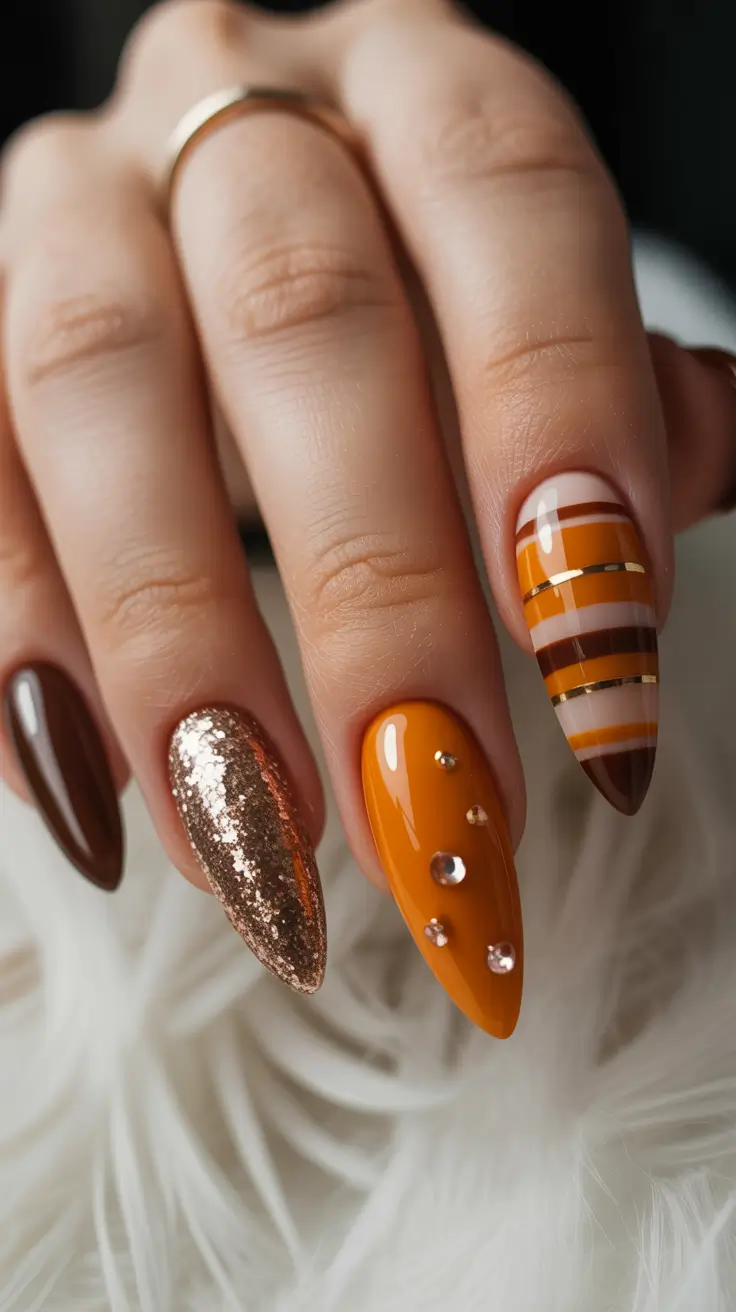 fall winter nails 2025 Golden Spice Mix