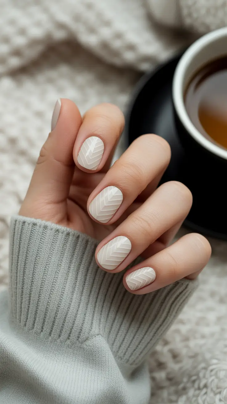 fall winter nails color 2025+Snow Knit Neutrals