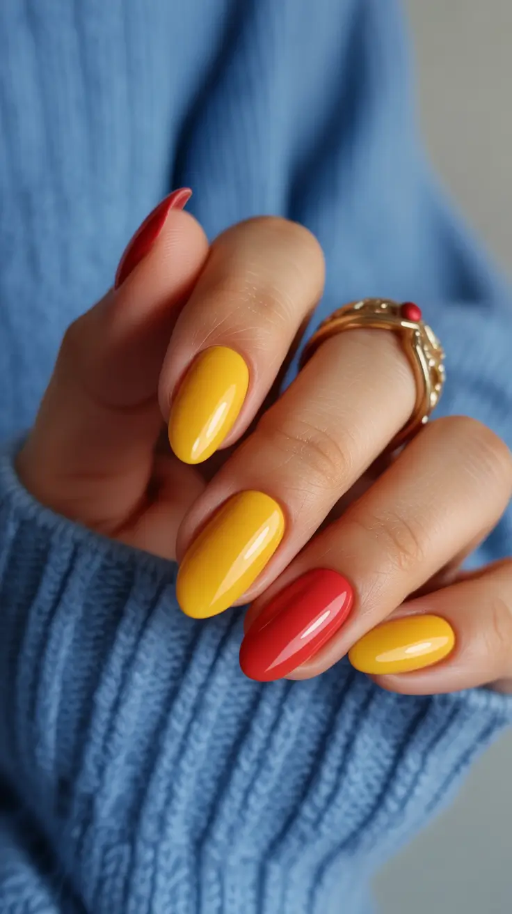 fall winter nails color 2025+Golden Maple Gradient