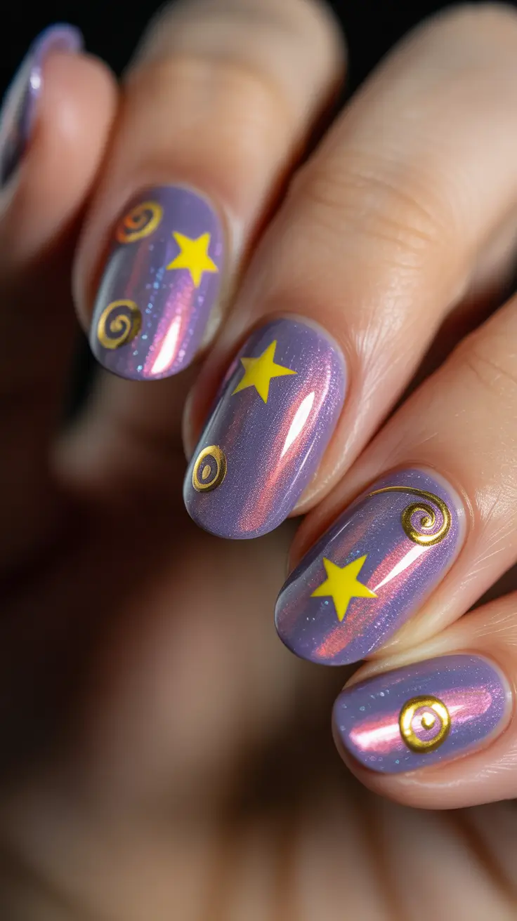 fall winter nails color 2025 Playful Stardust & Whimsy