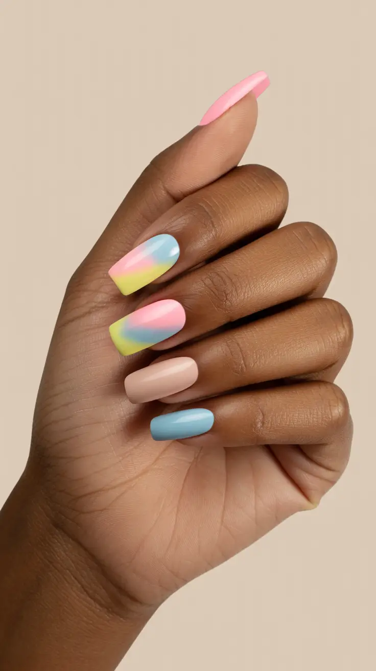 fall winter nails color 2025 Pastel Frost & Soft-Touch Ombre