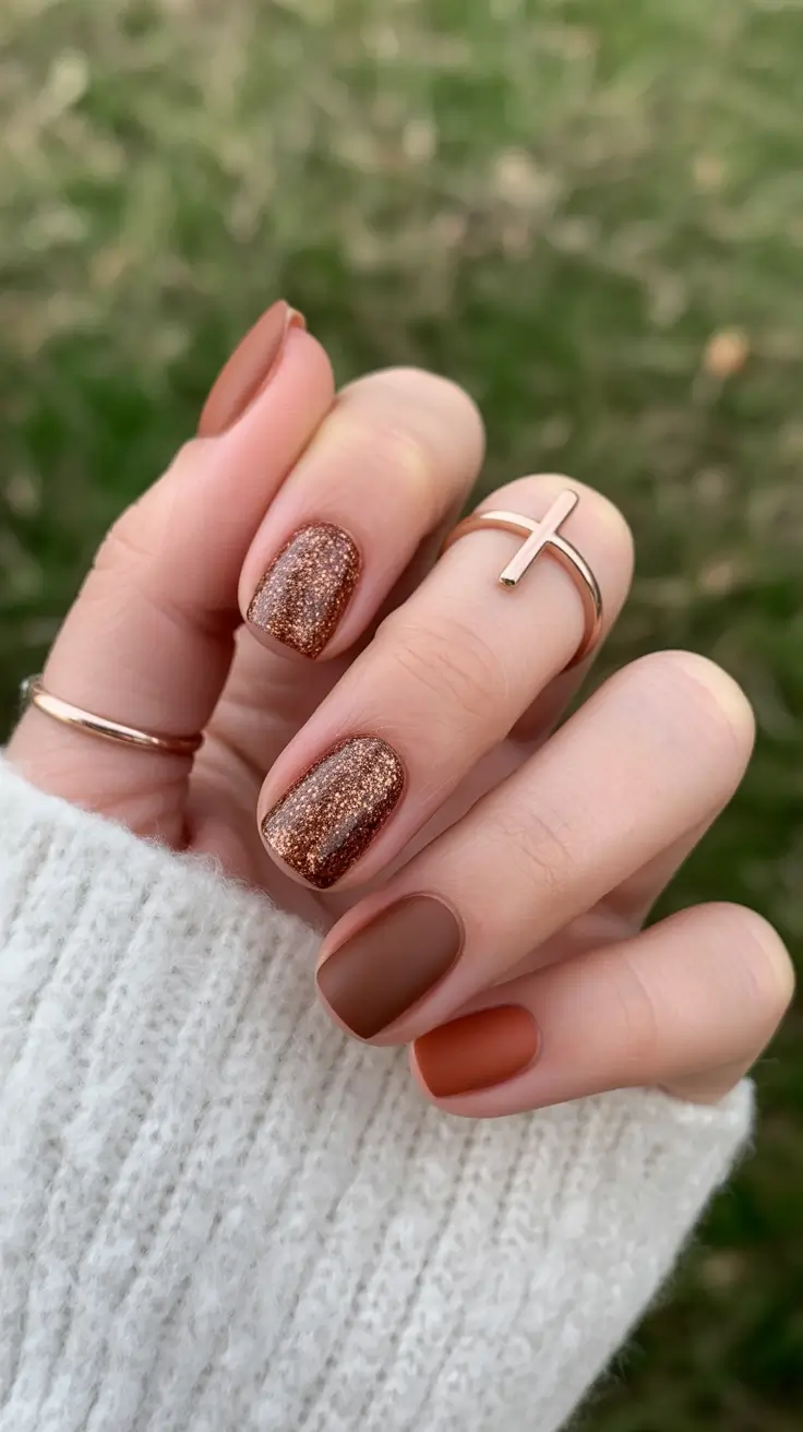 fall winter nails color 2025+Cinnamon Sugar Matte