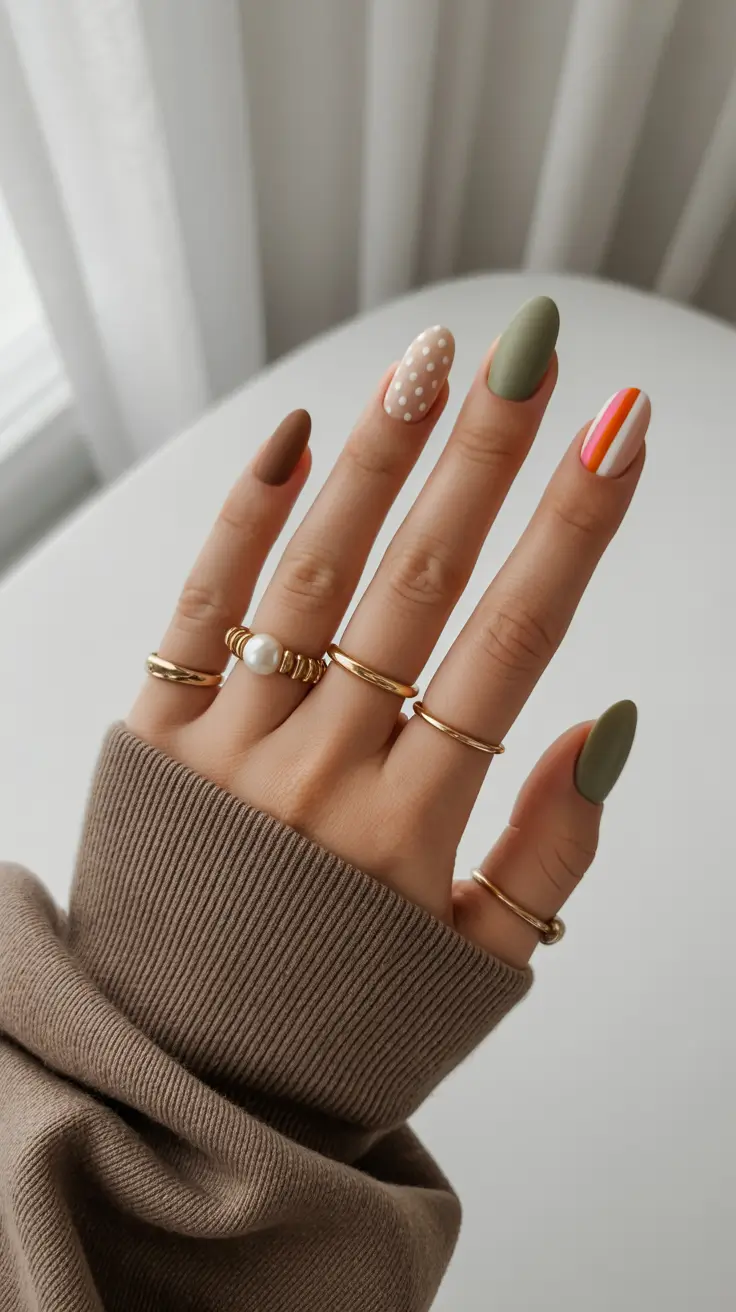 fall winter nails color 2025+Earthy Playful Neutrals