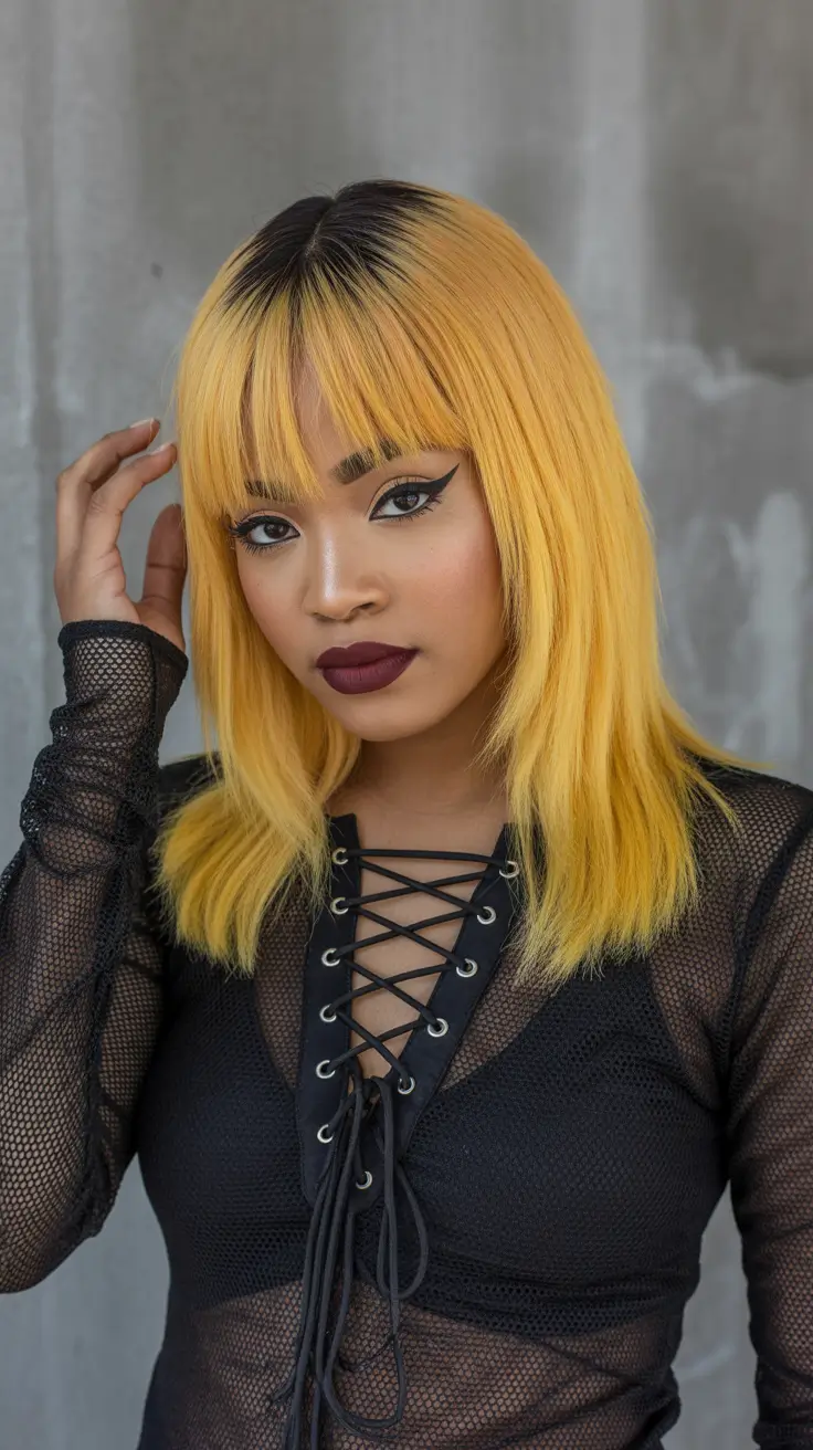 winter hair colors dark skin 2025-2026 Yellow Flame Sleekness