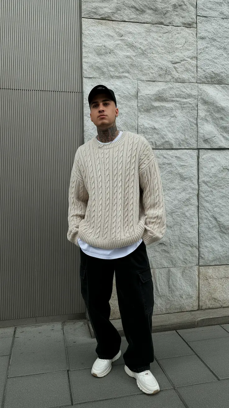 winter-outfits-men-2025-2026-Chunky-Knits-Meet-Urban-Grit