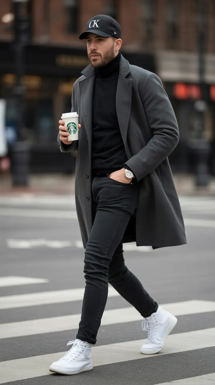 winter outfits men 2025-2026 Monochrome with an Edge