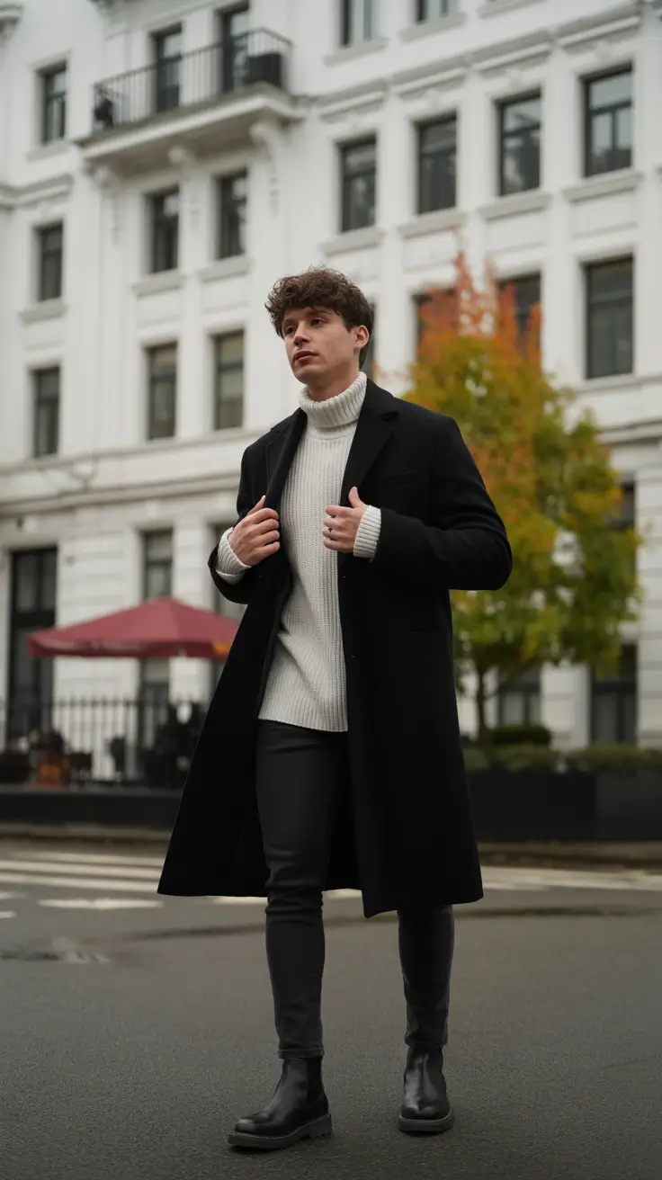 winter outfits men 2025-2026 Urban Gentleman with European Flair