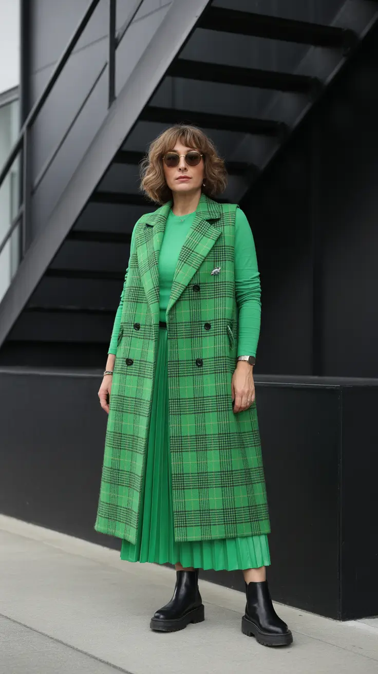 winter outfits over 50 2025-2026 Bold Green Elegance