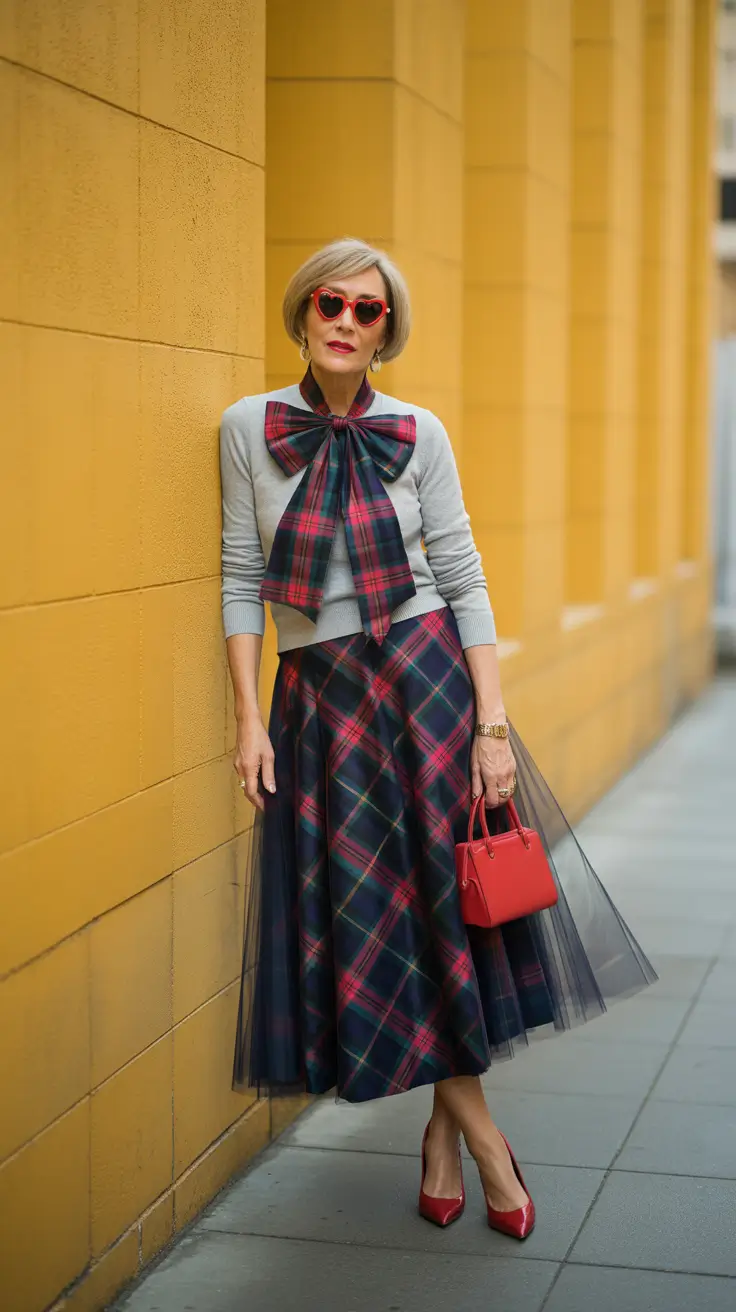 winter outfits over 50 2025-2026 Plaid With a Twist