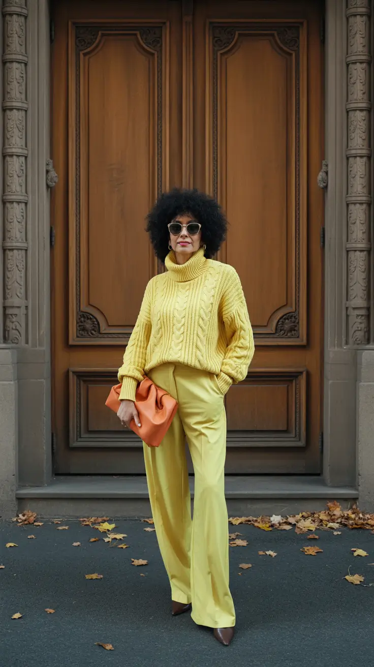 winter outfits over 50 2025-2026 Golden Knit Energy