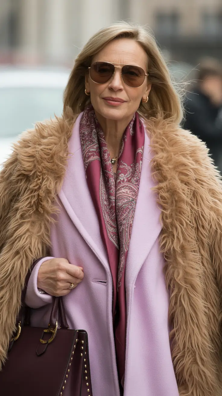 winter outfits over 60 2025-2026 Soft Neutrals with a Touch of Drama