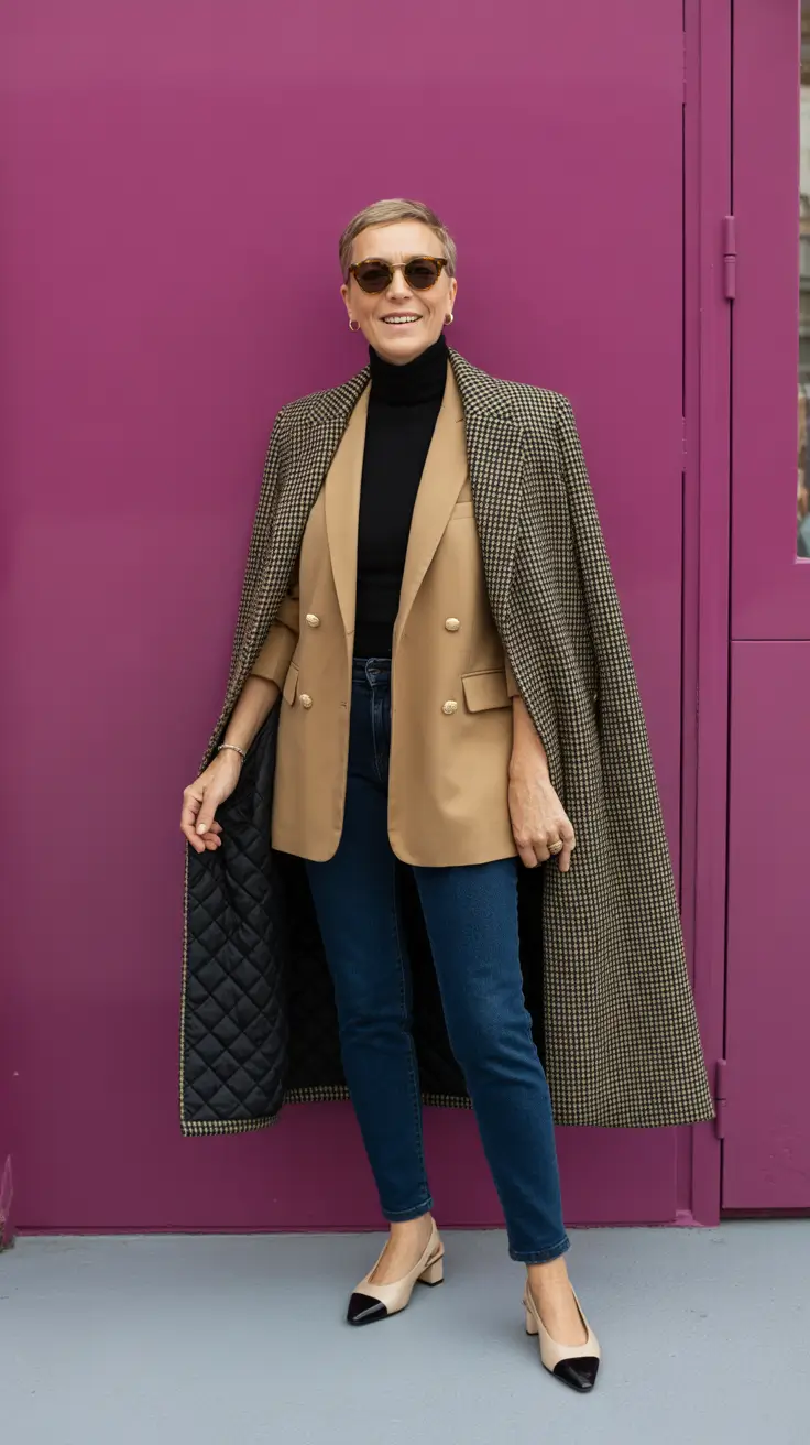 winter outfits over 60 2025-2026 Modern Preppy with Denim Ease