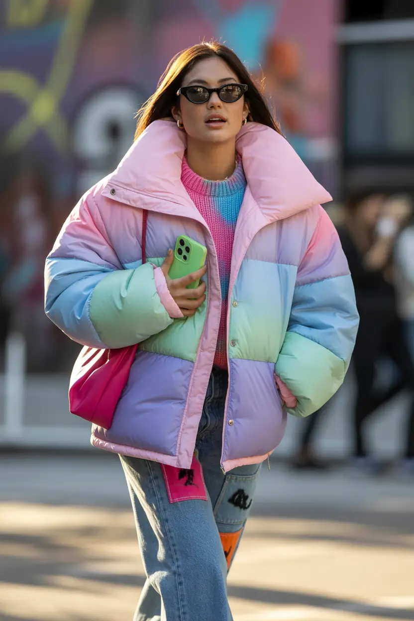 puffer jacket outfit 2025-2026 Cotton Candy Edge