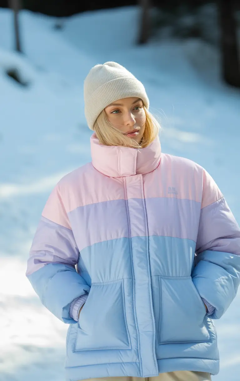 puffer jacket outfit 2025-2026 Playful Pastels for the Slopes or Sidewalk