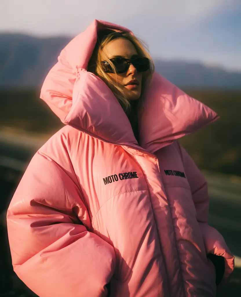 puffer jacket outfit 2025-2026 Bubblegum Edge on the Road