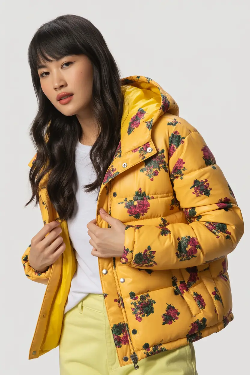 puffer jacket outfit 2025-2026 Golden Bloom Energy