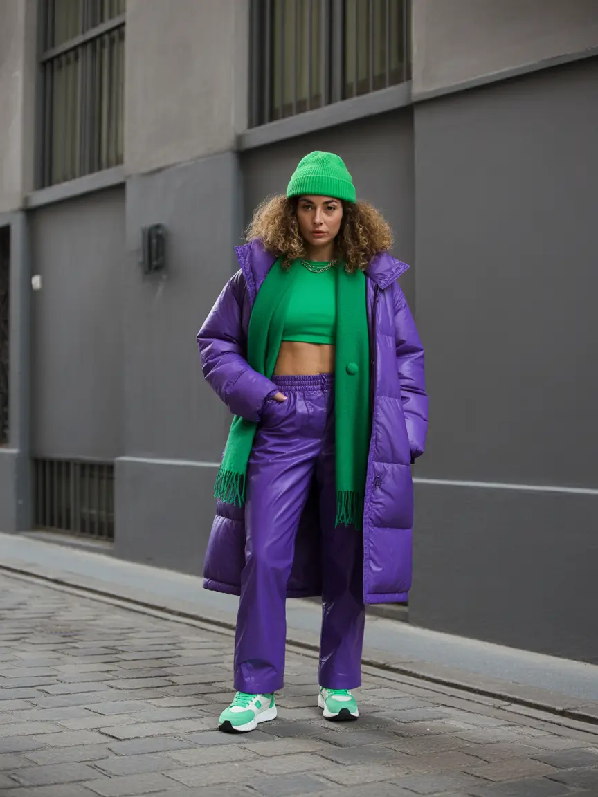puffer jacket outfit 2025-2026 High Contrast, High Confidence