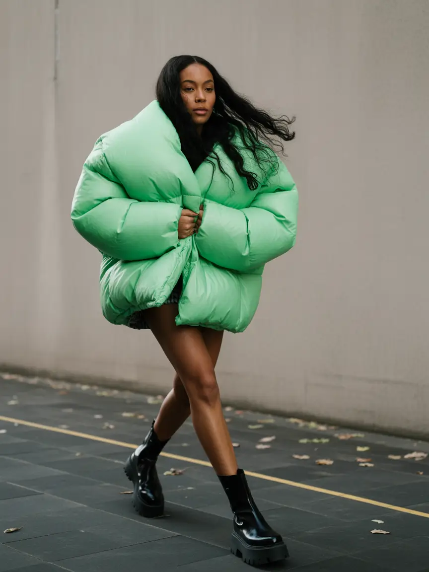 puffer jacket outfit 2025-2026 Mint Energy in Motion