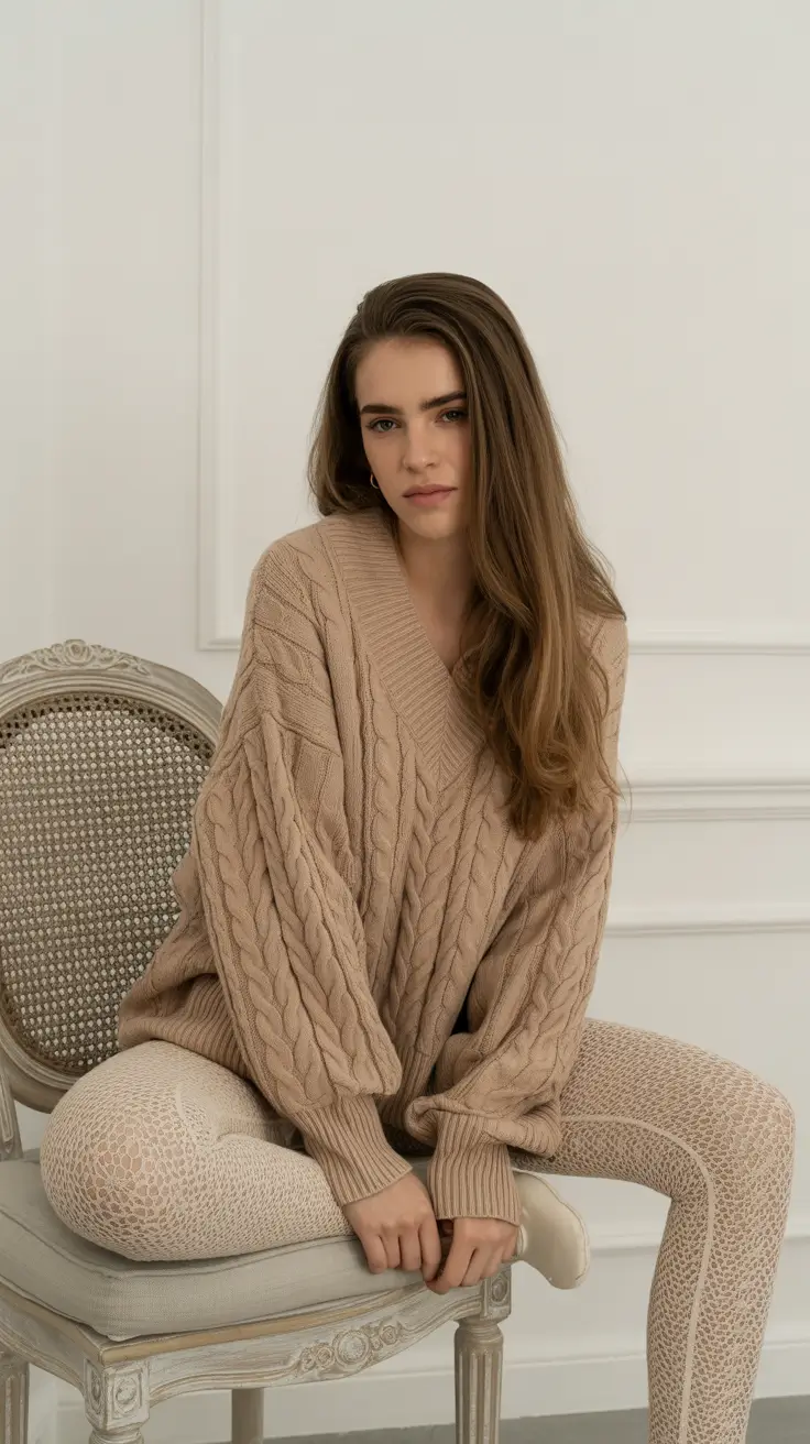 winter birthday outfit 2025-2026 Cozy Neutrals with Texture
