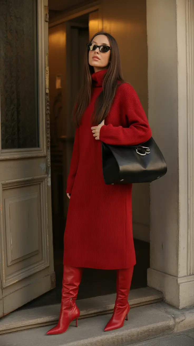 winter birthday outfit 2025-2026 Powerful Red Statement