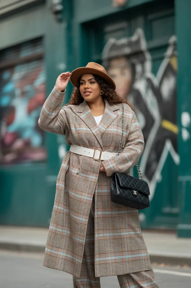 plus size winter outfits 2025-2026 Retro Power Meets Urban Chic