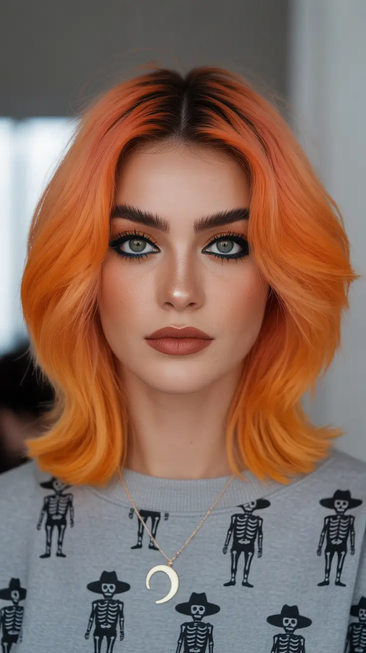winter hair colors auburn 2025-2026 Sunset Orange Auburn Glow