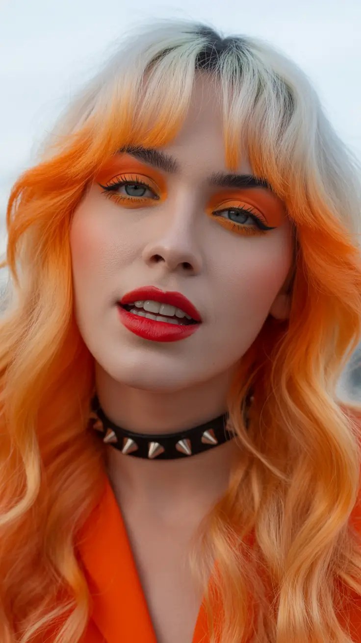 winter hair colors auburn 2025-2026 Edgy Auburn with Platinum Tips