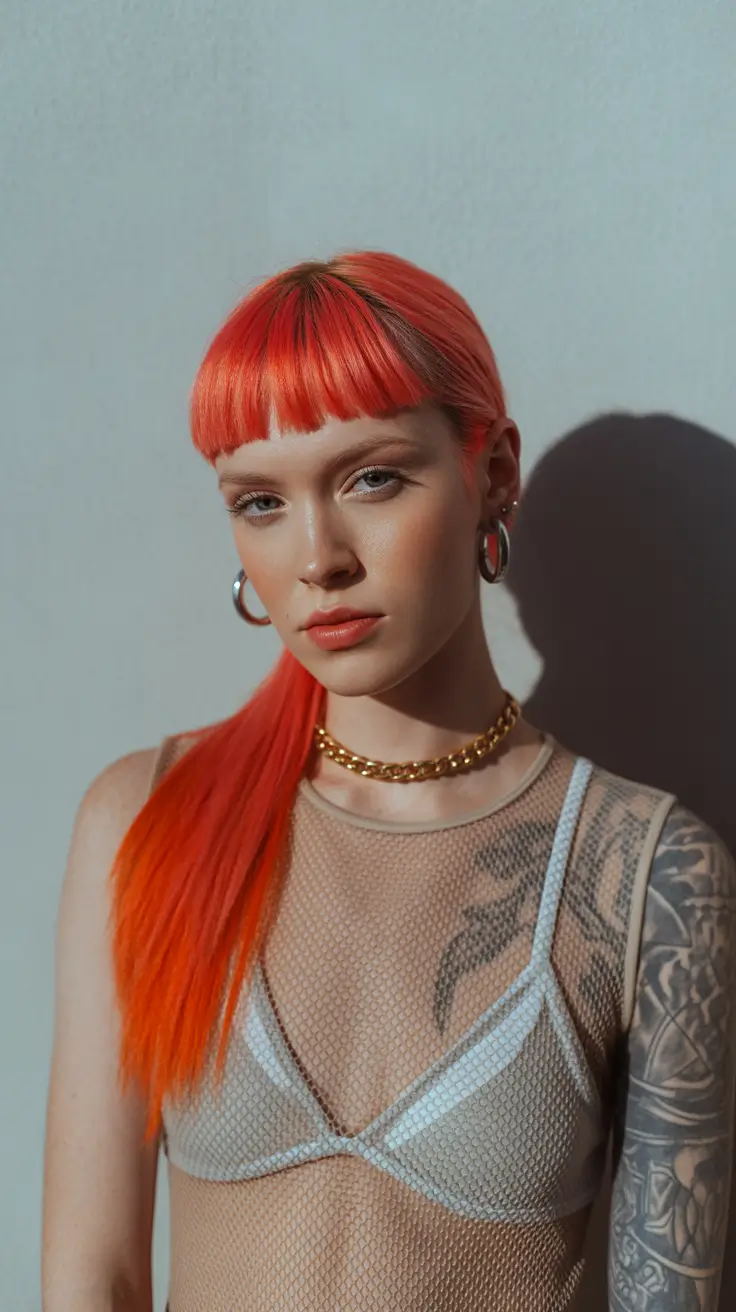 winter hair colors auburn 2025-2026 Fiery Auburn With Bold Fringe