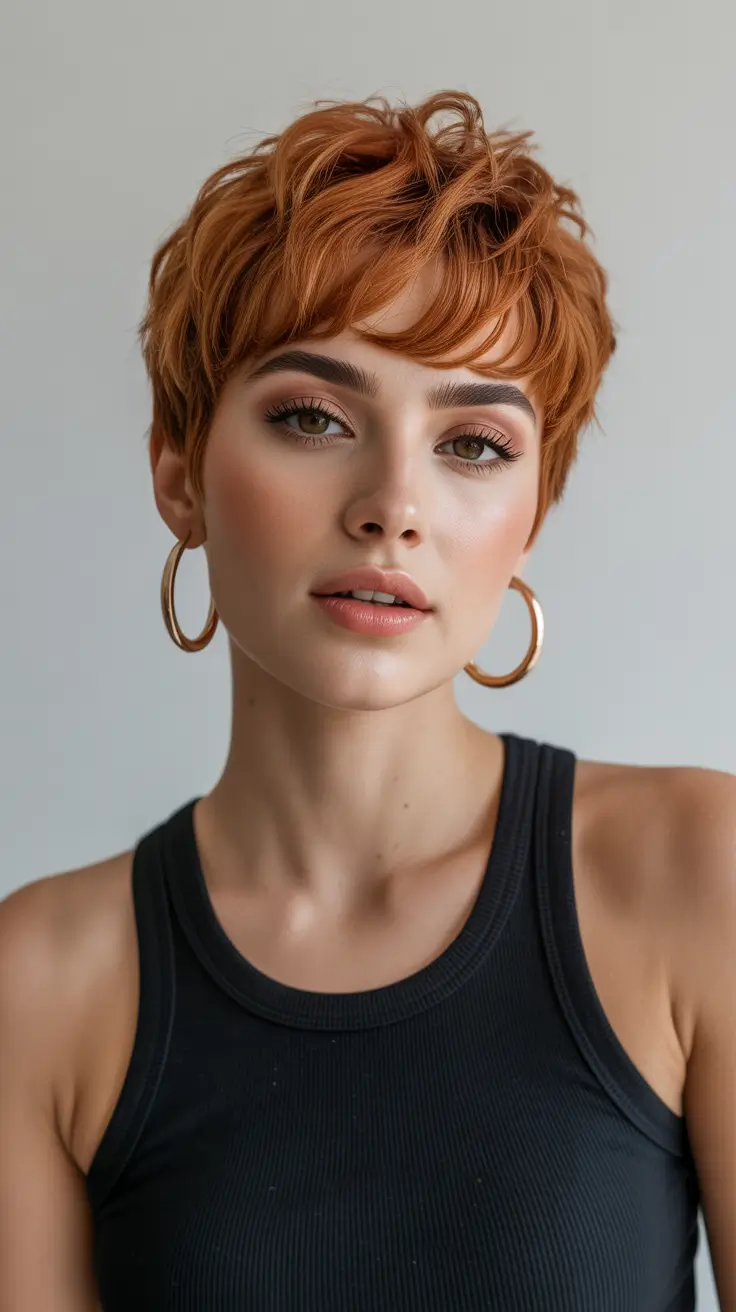 winter hair colors auburn 2025-2026 Pixie in Medium Red Brown