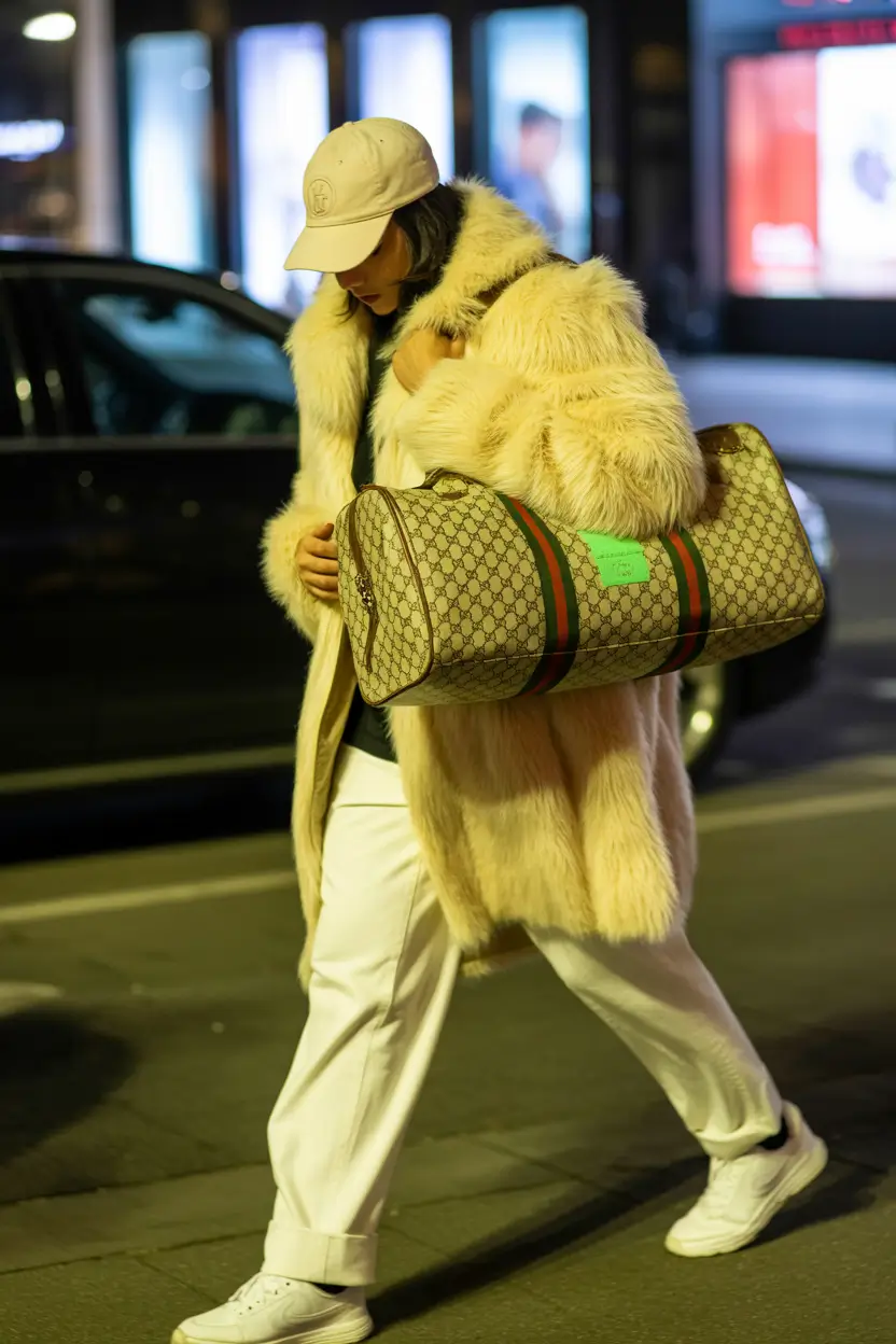 winter fashion outfits 2025-2026 Retro Fur and Airport-Glam Energy