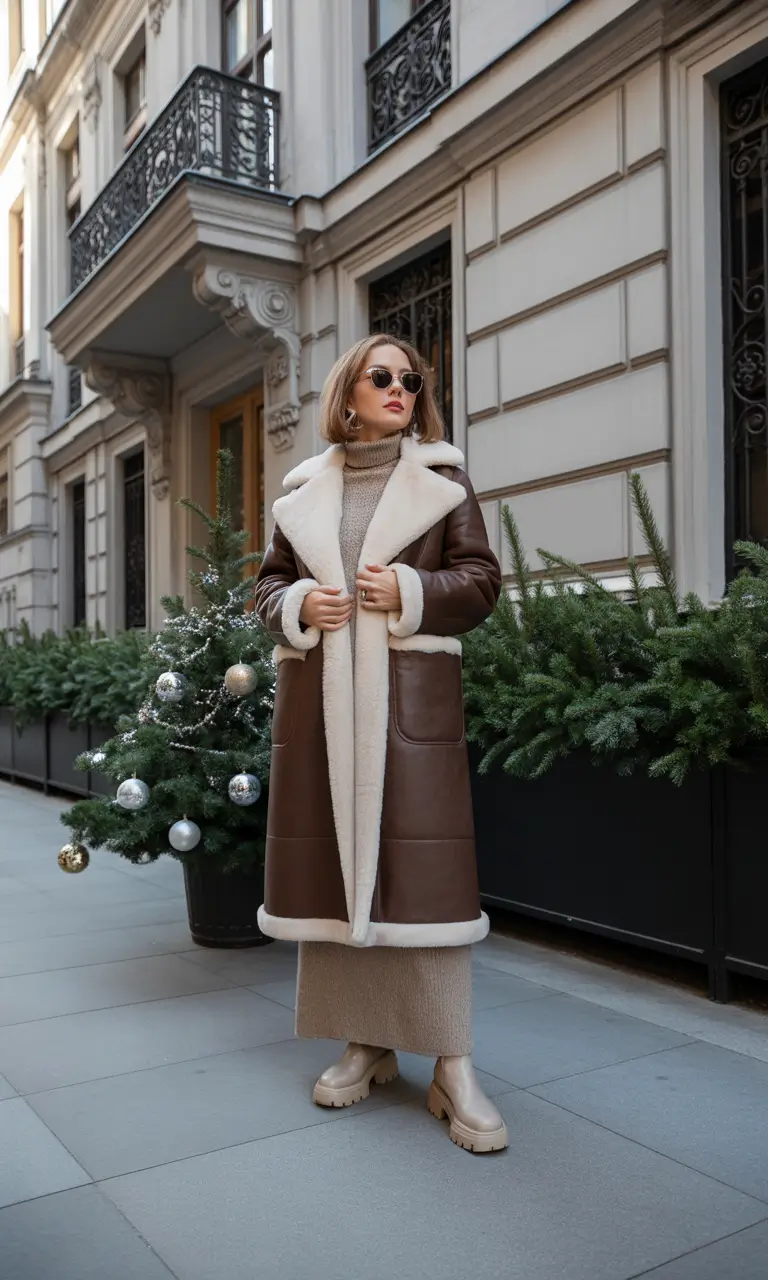 winter fashion outfits 2025-2026 Shearling Sophistication