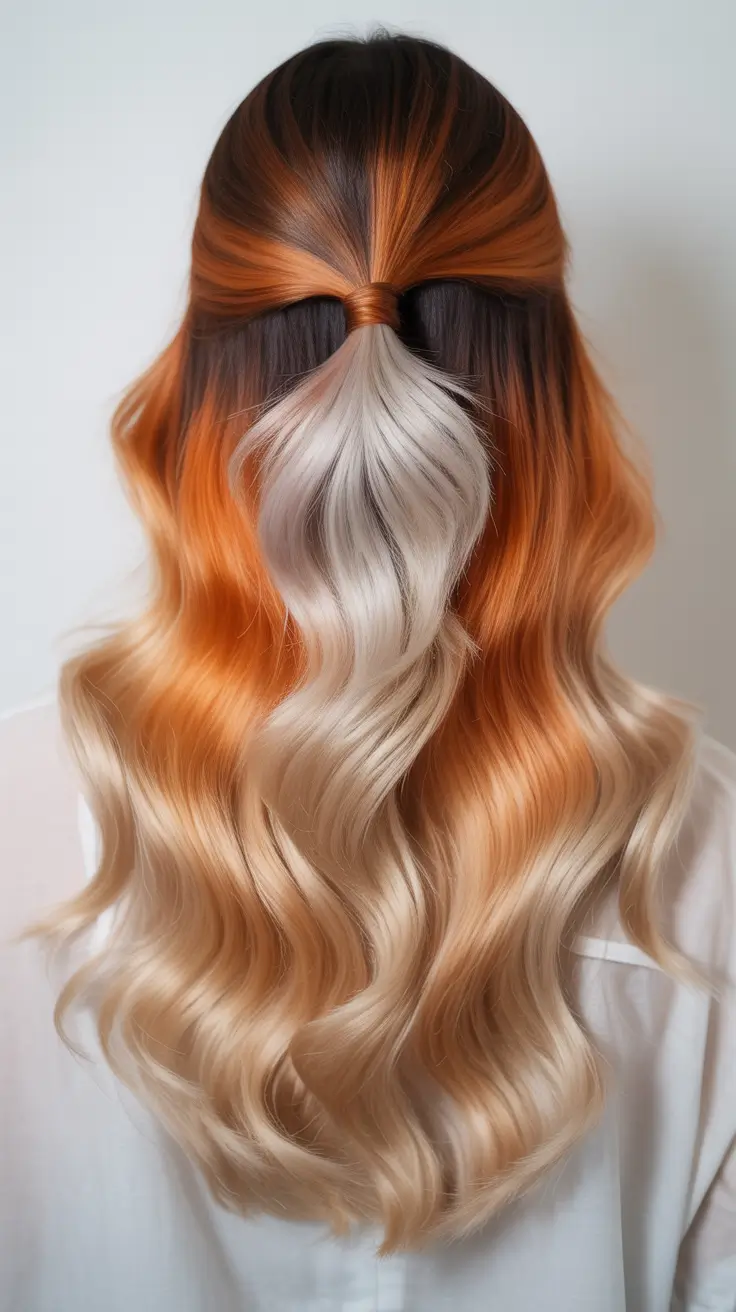winter hair colors balayage 2025-2026 Fiery Copper Ombre