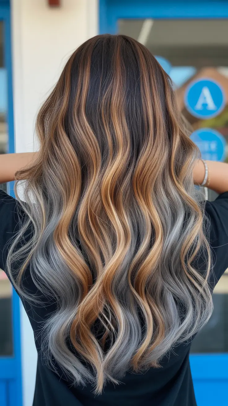 winter hair colors balayage 2025-2026 Frosted Mocha Blend